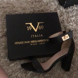 Black Versace  1969 heels, worn once,